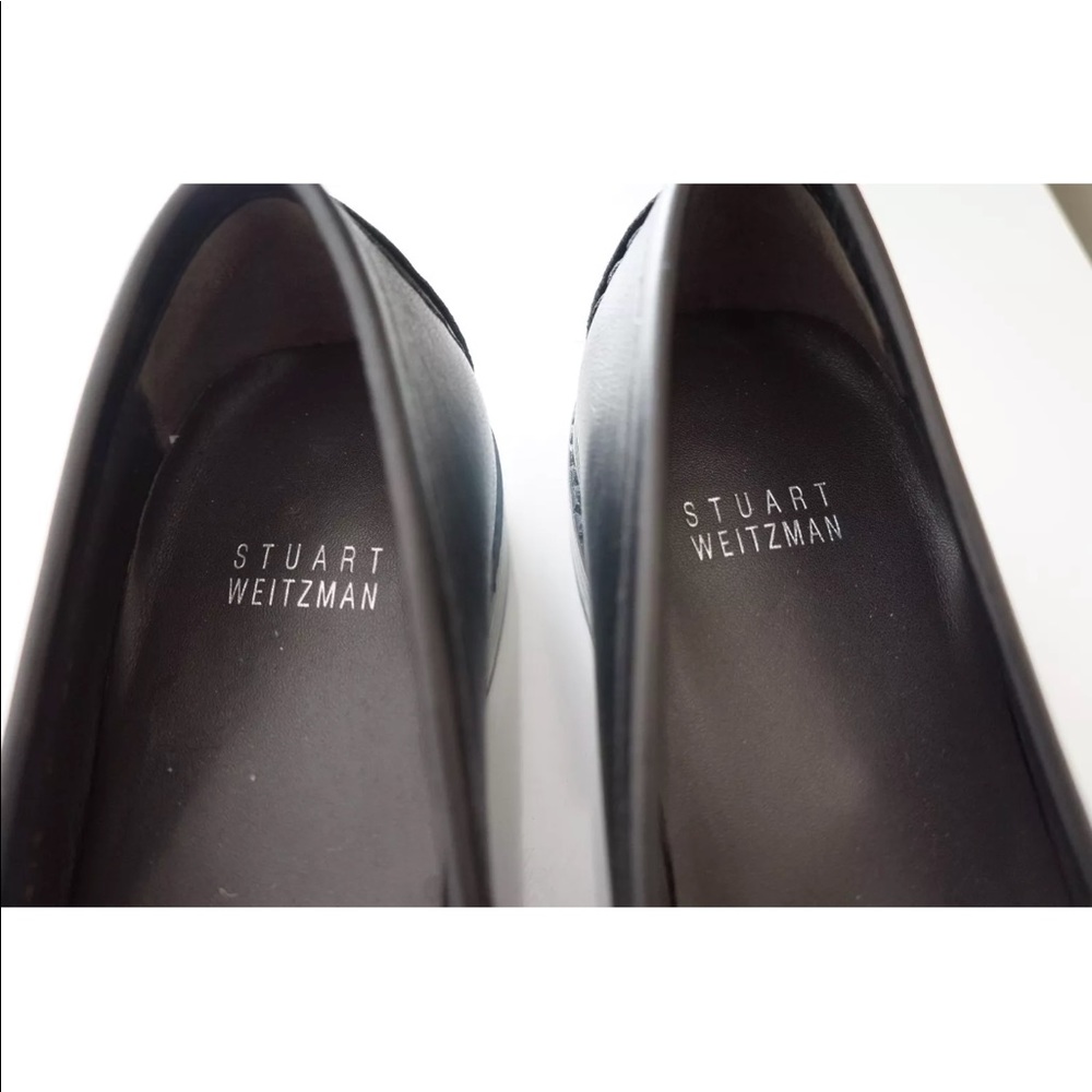 New Stuart Weitzman Black Leather Loafer Shoes 7/8 - Picture 2 of 8